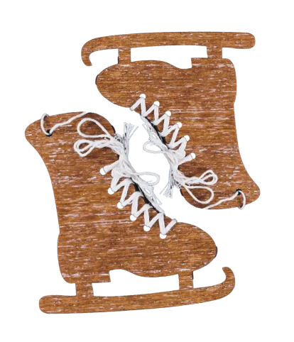 Carved Wooden Skates Ornament