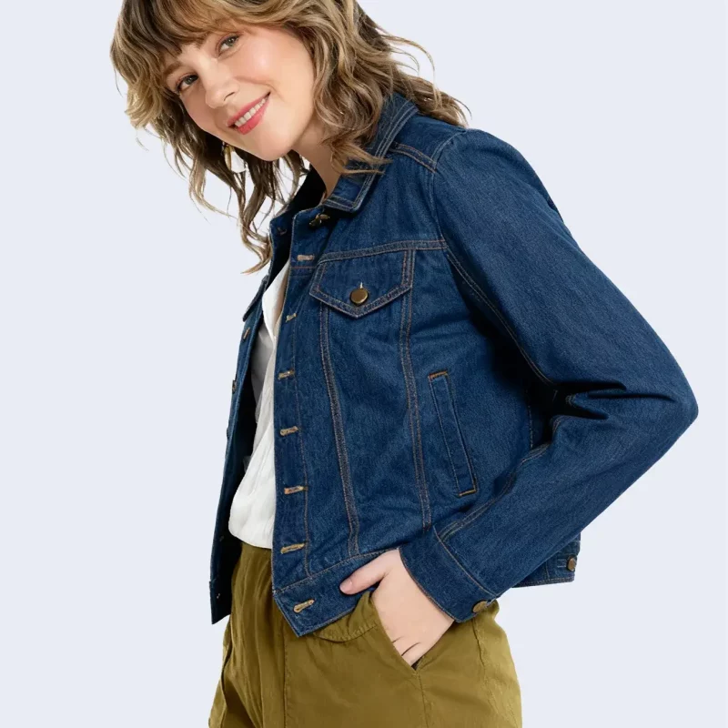 Denim Crop Jacket - Image 1