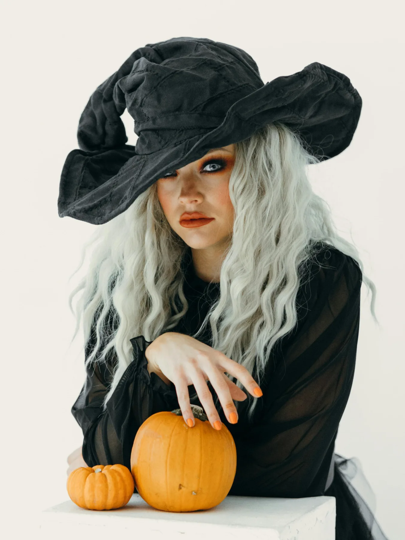 Woman in Black Witch Costume