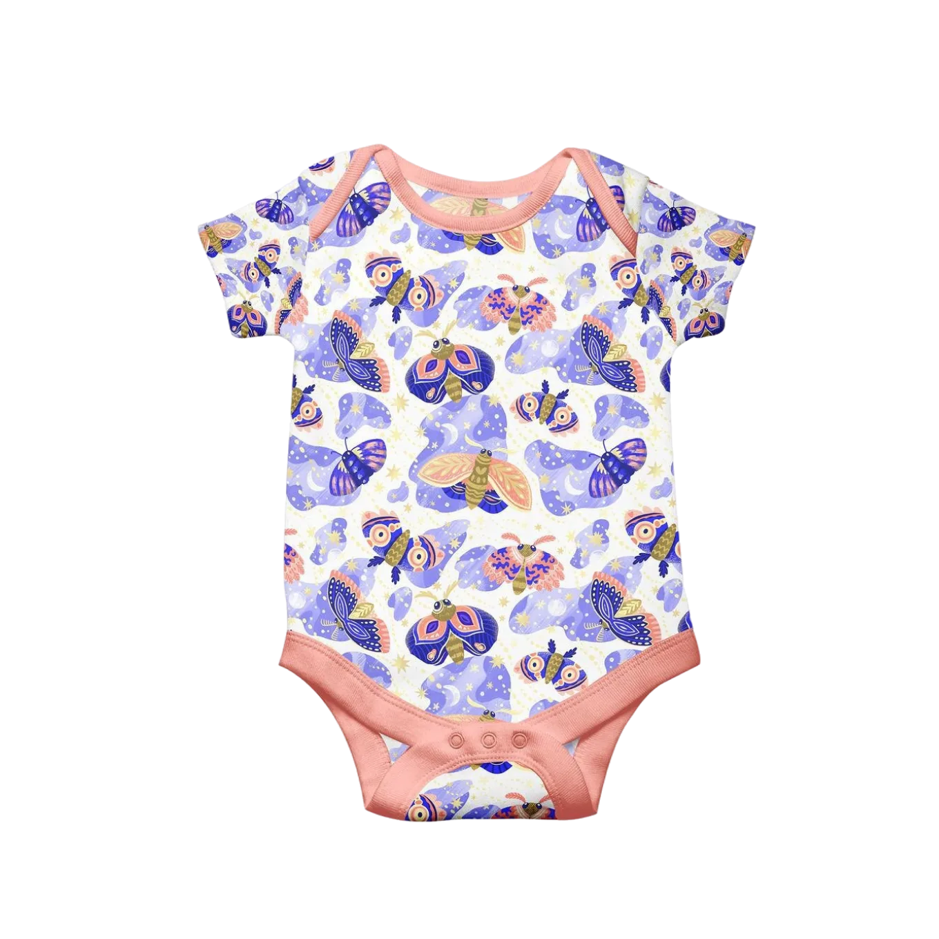Butterfly print short-sleeve baby bodysuit