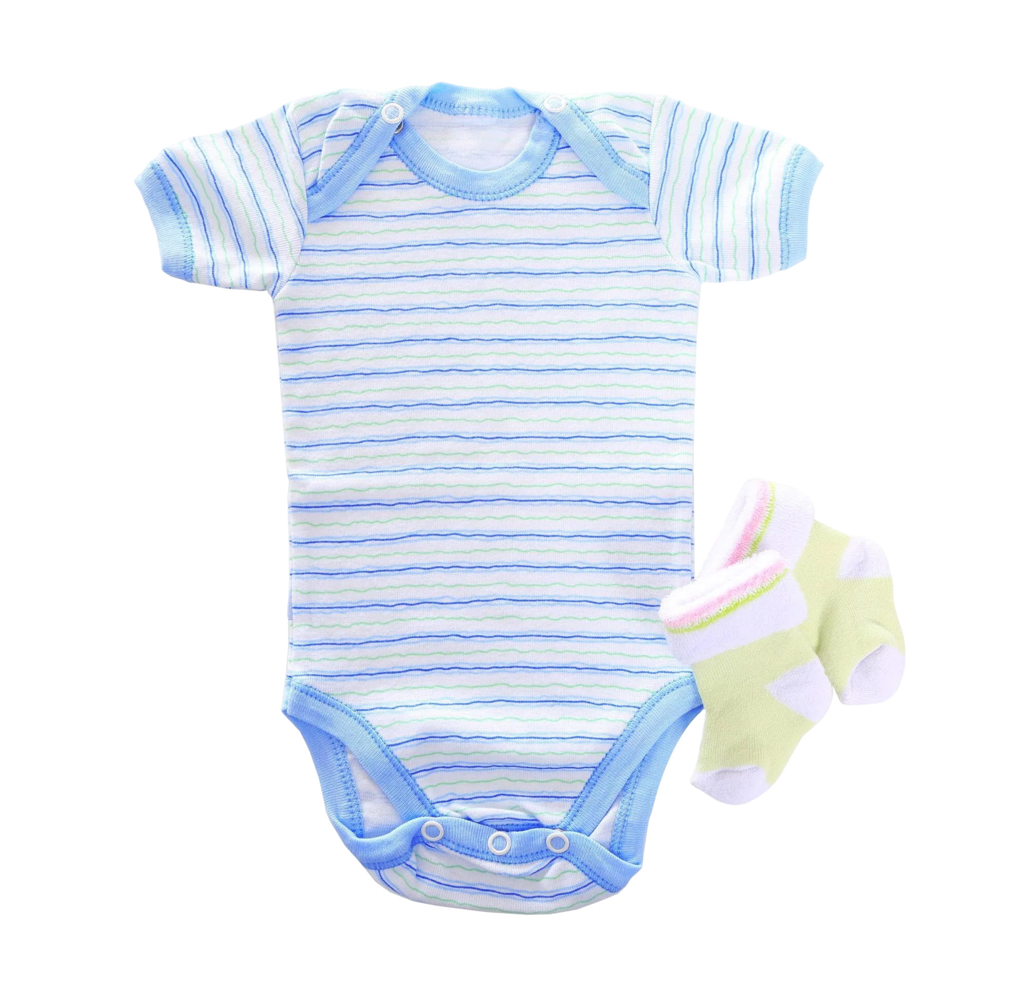 Blue stripe bodysuit and sock gift set