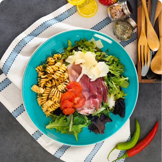 Fusilli, Prosciutto & Tomato Pasta Salad